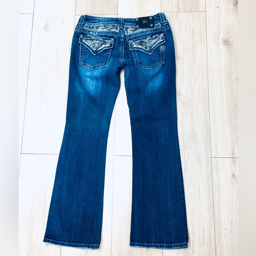 Miss Me bootcut denim jeans bling sequin rear and front pockets embellished 30